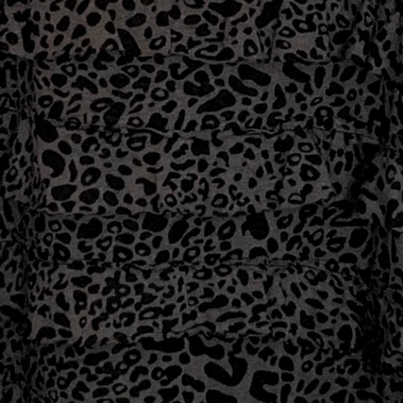 CAMELLIA Tiered Ruffle Dress Animal Print Gray Black Small - Picture 4 of 5